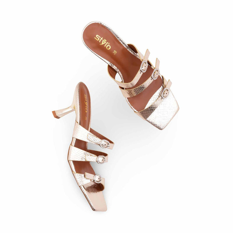 Golden Fancy Slipper For Ladies FN8059