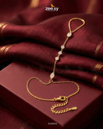 Gilded Crystal Link Finger Bracelet