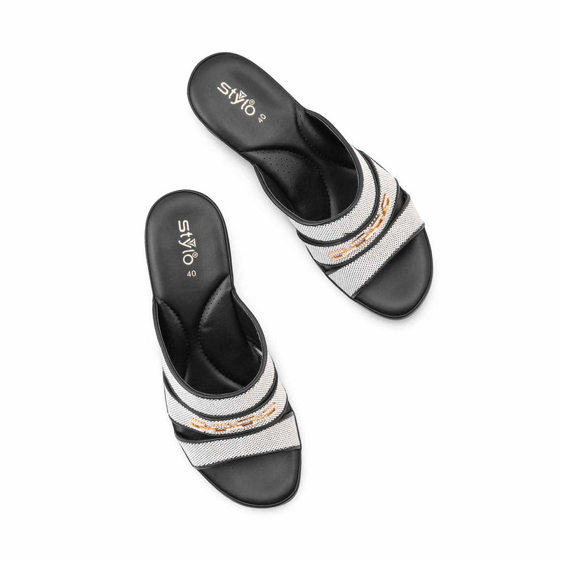 Black Formal Slipper For Ladies PU0741