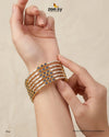 Royal Motif Ornate Jewel Bangles - Green